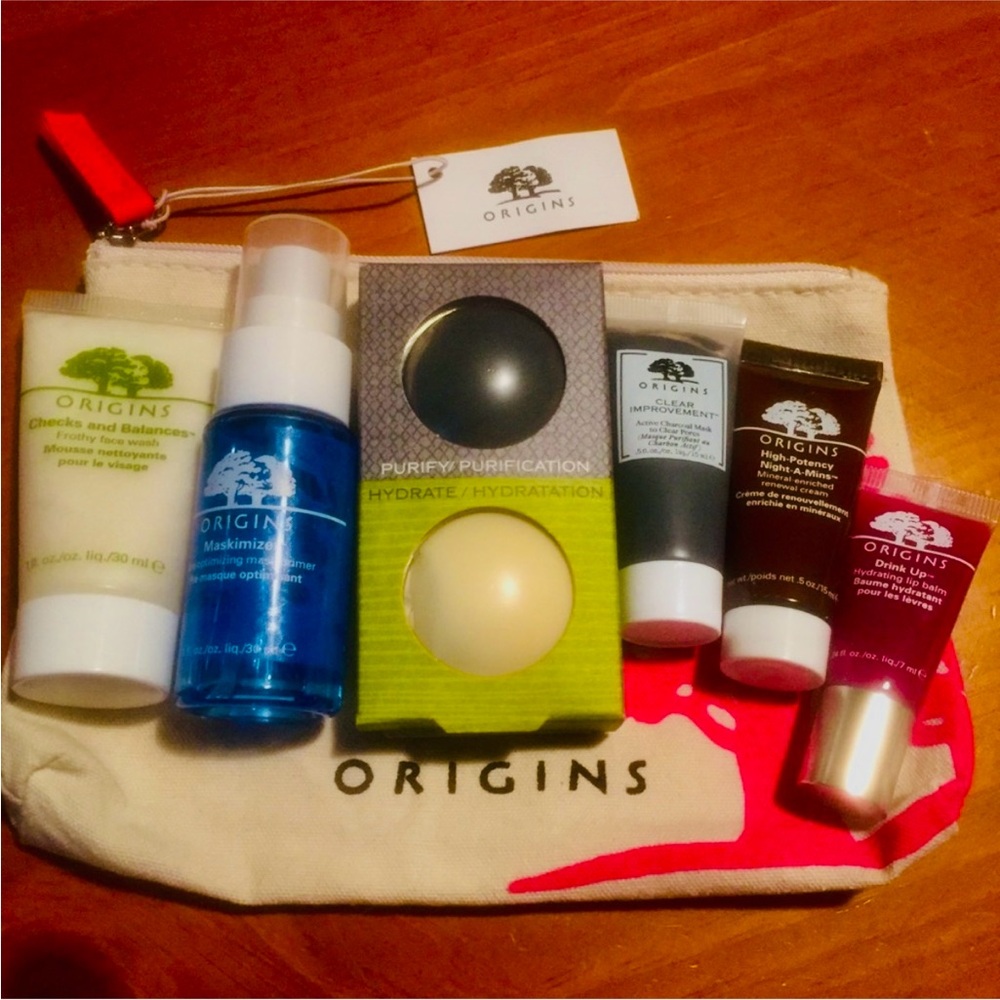 ORIGINS Skincare Set & Origins Makeup Bag
